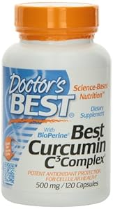 Doctor's Best Curcumin C3 Complex with BioPerine (500 Mg), Capsules, 120-Count