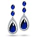 Bling Jewelry Sapphire Blue Color CZ Silver Oval title=