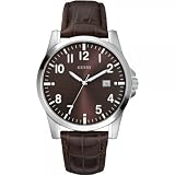 Guess - W65012G1 - Mens Fashion - Montre Homme - Quartz Analogique - Cadran Marron - Bracelet Cuir Marron