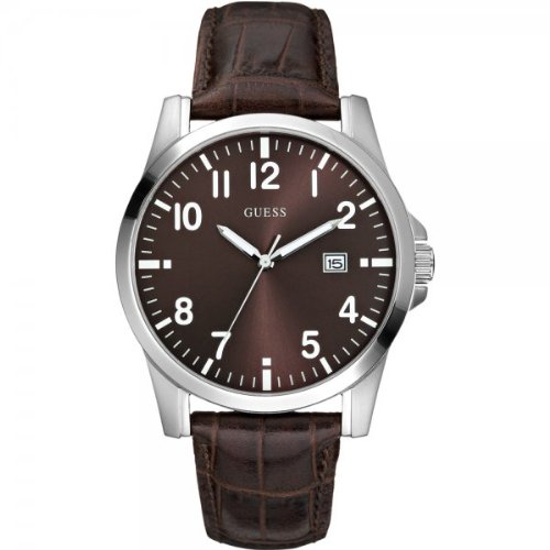 Guess Herren-Armbanduhr XL SQUADRON Analog Leder 