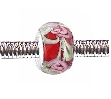 Pandora Style Charm Bead (Z48) Murano Style / Lampwork Glass (14mm x 10mm) (fits Troll too)