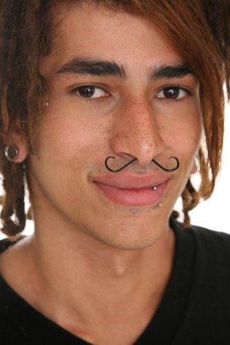Liquid Glass 14G Curled Mustache Septum Piercing
