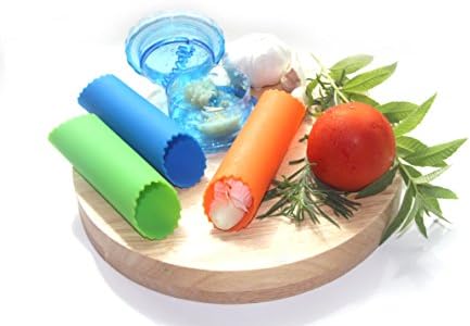 Loonchik® Set: Garlic Silicone Peeler+garlic Crusher, High Quality Set for Garlic|garlic Peeler Premium High Quality, Silicon Rolling Tube Peeler Included | Best Gift for Mom and Dad (Blue)