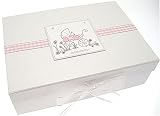 from White Cotton Cards Baby Pram Design A4 Keepsakes Box (Pink) (Model PP2)