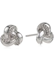 Sterling Silver Diamond Knot Earrings (0.1 cttw, I-J Color, I2-I3 Clarity)