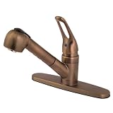 Plumb USA - 8' Pull-out Spray Kitchen Faucet, Antique Copper Finish, Washerless