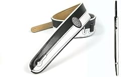 Black/White 'Two Tone Series' Faux Leather Guitar Strap for Electric/Acoustic/Bass Guitar