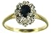 9ct Yellow Gold Ladies Oval Sapphire and Diamond Set Cluster Ring