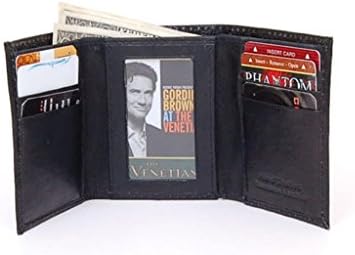 Wallet Mens Leather Wallets Ostrich Snakeskin Print to Choose-Trifold Black Ostrich