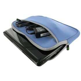 Acer AOD250-1613 10.1-Inch Netbook Neoprene Sleeve SlipCase (Invisible Zipper Dual-Pocket - Blue)