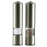STOHA DESIGN 040401 Elektrisches Salz und Pfeffermühlen Set mit Licht, Edelstahl