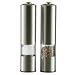STOHA DESIGN 040401 Elektrisches Salz und Pfeffermühlen Set mit Licht, Edelstahl