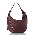XL leather hobo bag dark brown from black soft smooth leather