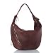 XL leather hobo bag dark brown from black soft smooth leather