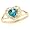 10k Gold Heart Shape Blue CZ December Birthstone Ring