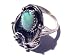 Native American Crafted Ladies Sterling Silver Leaf Ring Sz 11 1/2 with Turquoise