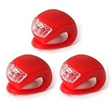 ≪３個まとめ割≫ 高輝度LED２灯 シリコン 自転車ライト サイクルライト 【 レッド 】 フロントライト テールライト ライト ランプ スマート 小型 小さい コンパクト 明るさ 明るい 生活防水 キャンプ アウトドア ランニング ジョギング 散歩 懐中電灯 子供用 ロードバイク クロスバイク 電池交換 カラバリ 全９色 あもくる AMOKURU