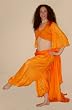 Orange Silk Harem Pants