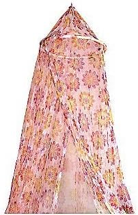 Glam Girl Floral Stripe Bed Canopy Netting for All Bed Sizes