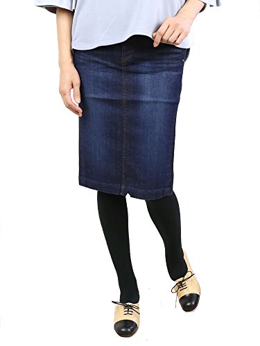 (ヤヌーク) YANUK綿リヨセル膝丈タイトペンシルデニムスカート57151030・036