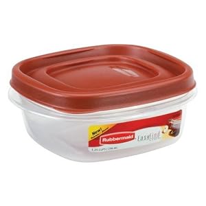 Rubbermaid 7J59 Easy Find Lid Square 1-1/4-Cup Food Storage Container