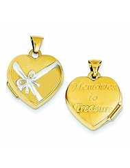 Genuine 14K Yellow Gold 15mm Heart Rhodium Special Moments Locket 0.7 Grams Of Gold 100% Satisfaction Guaranteed.
