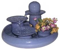 Blue Ceramic 3-Step Table Fountain