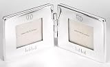 Silver Hinged Double bébé Frame-5x5cm x 2