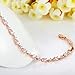 Bamoer Luxury Rose White Gold Bracelet Sparkling Clear Cubic Zirconia CZ Crystal Women Girls Charm Bangle