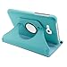 LK Luxury 360 Rotating PU Leather Case Cover For Samsung Galaxy Tab 3 Lite 7.0 T110 / T111 & Free Screen Protector + Stylus Pen (Sky Blue)