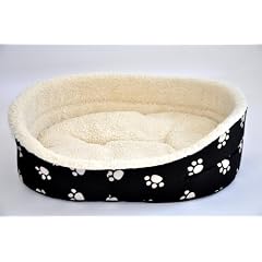 Luxus-Hundebett Gr. L - 63 x 53  cm - SCHWARZ mit schickem Pf�tchendesign - 30176