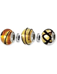 Sterling Silver Reflections Golden Glitz Boxed Bead Set