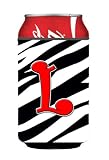 UPC 705332000086 product image for Letter L Initial Monogram - Zebra Red Can or Bottle Beverage Insulator Hugger | upcitemdb.com