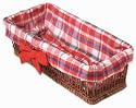 Rectangular Bamboo Basket - Lined with Decorative Fabric Lining