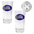 Colorado Rockies 2pc Pint Ale Glass Set with Baseball Bottom - Oval Logo MLB Baseball
