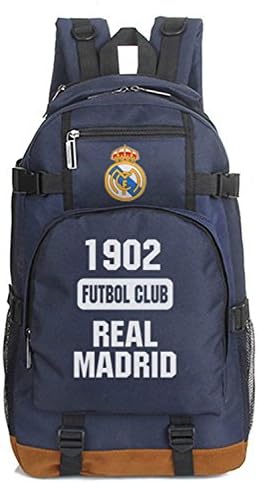 Cunada® Sports Fans Real Madrid Blue Soccer Football Team Backpacks School Bag