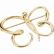 14Kt Yellow Gold Wiry Butterfly Brooch