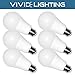 Vivid Lighting LED Bulbs, 60 Watt Replacement, 9.5W, 800 Lumens, 6 Pack, Soft White (2700K), Dimmable, Energy Star Certified