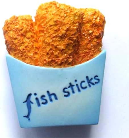 Fast Food Snack Fish Sticks High Quality Resin 3d Fridge Magnet
