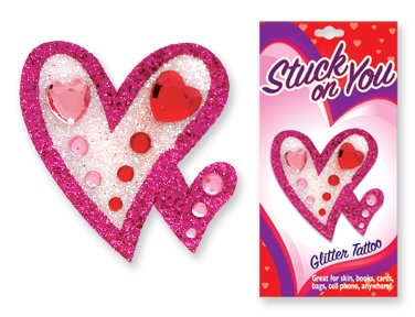Childrens Toyshop  Toys : Stuck on You Jewel & Glitter Heart Tattoo Stickers