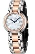 Longines Prima Luna in Steel and Gold Mother of Pearl Dial Diamond Markers and Diamond Bezel Women's Watch by Longines