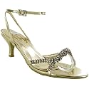 G40 Womens Gold Diamante Kitten Heel Shoes Sizes 3-8 Uk