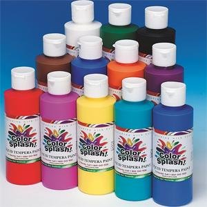 8-Oz. Color Splash! Liquid Tempera Paint, Assorted Colors (Pack of 12)