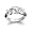 Sterling Silver Black and White Cubic Zirconia 3-Stone Ring by Cheline, Size 5