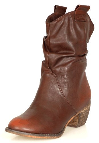 NEW Classy COWBOY Red Round Toe BOOTS Womens 7