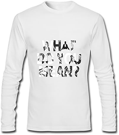 Men's What Do You Mean Justin Bieber Crew Neck Long Sleeve Diy T-shirt