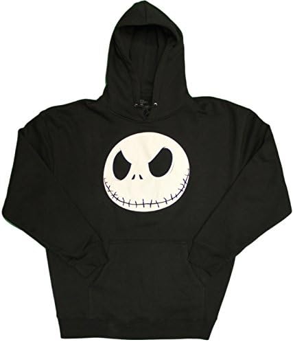 Nightmare Before Christmas Fat Head Jack Glow in the Dark Men's Pullover Hoodie (X-Large)