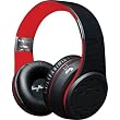 Fanny Wang Headphones Co. Over Ear DJ Headphones with Selectable Bass Boost, Stiletto Red, (FW-2001-BLK-RED)