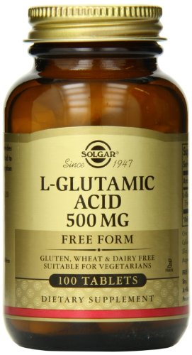 Solgar L-Glutamic Acid Tablets, 500 mg, 100 Count
