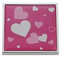 Pink Hearts Square Compact Travel Mirror